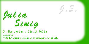 julia simig business card