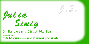 julia simig business card